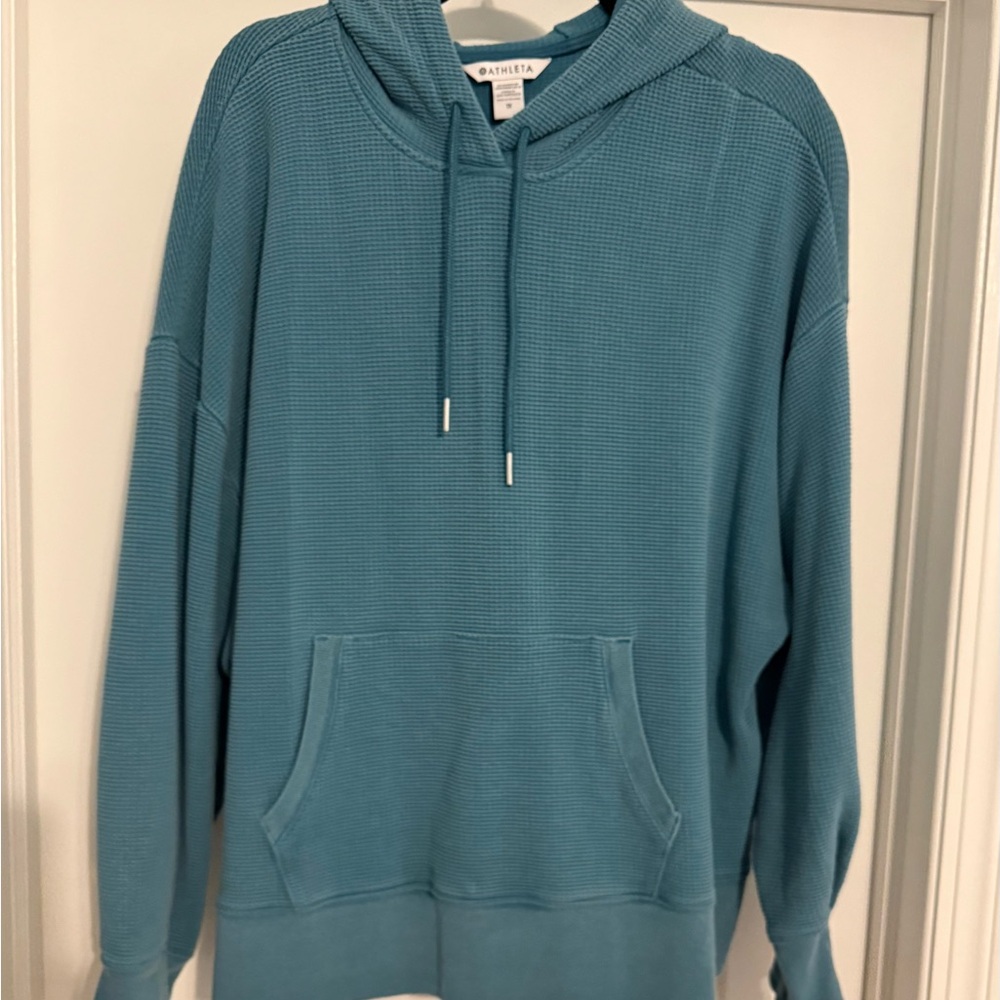 Athleta Balance Waffle Hoodie Blue 1X